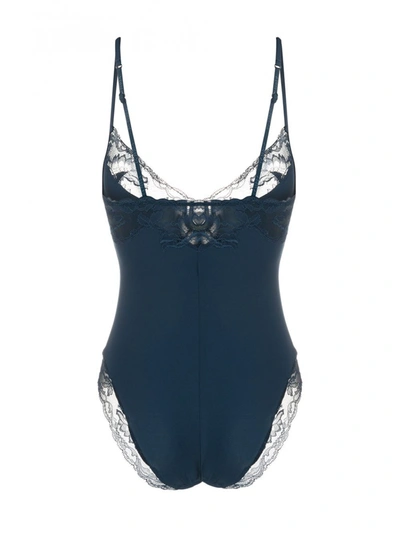 Shop La Perla Good Vibrations Bodysuit In Blue