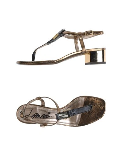 Shop Lanvin Flip Flops In Bronze