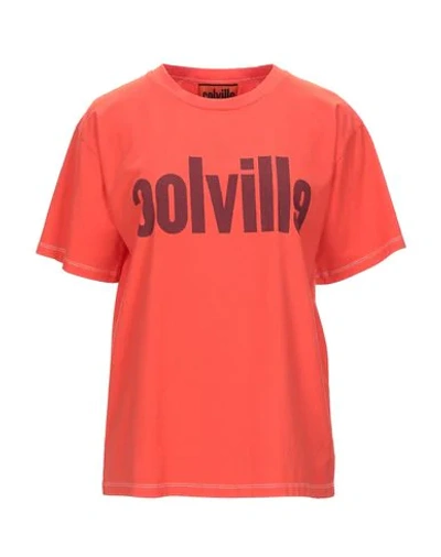 Shop Colville Woman T-shirt Coral Size L Cotton In Red