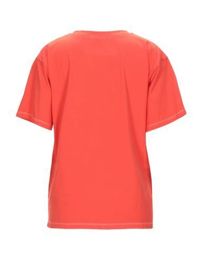 Shop Colville Woman T-shirt Coral Size L Cotton In Red