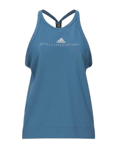 Adidas By Stella Mccartney Tank Tops In Slate Blue | ModeSens