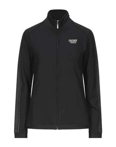 Shop Freddy Woman Sweatshirt Black Size M Modal, Cotton, Elastane
