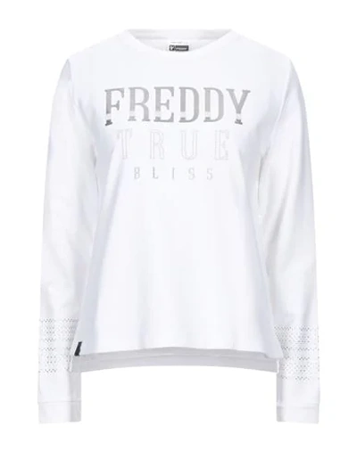 Shop Freddy Woman Sweatshirt White Size S Modal, Cotton, Elastane