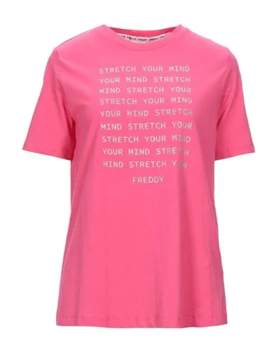 Shop Freddy Woman T-shirt Fuchsia Size Xs Cotton In Pink