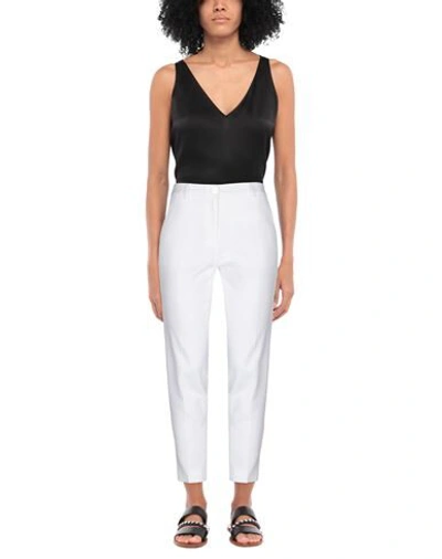 Shop Boutique Moschino Pants In White