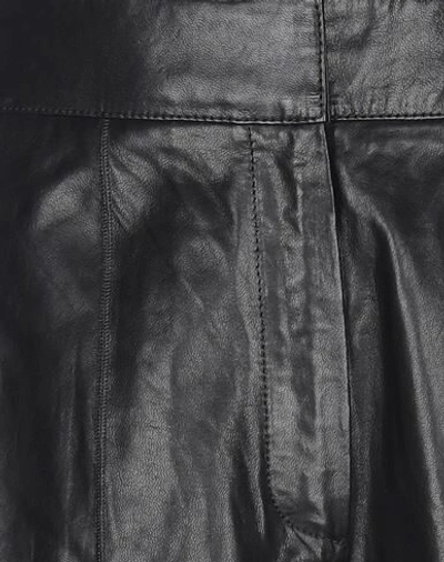 Shop Arma Woman Cropped Pants Black Size 6 Lambskin