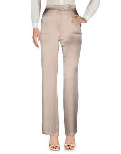 Shop Atos Lombardini Woman Pants Khaki Size 12 Acetate, Silk In Beige