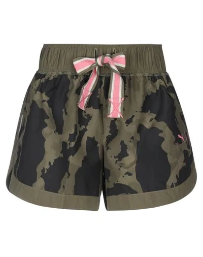 Shop Puma Shorts In Military Green