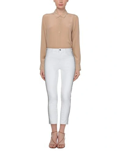 Shop L Agence L'agence Woman Jeans White Size 29 Cotton, Polyester, Elastane
