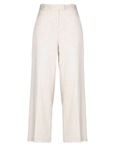 Shop Circolo 1901 Woman Pants Beige Size 10 Linen, Cotton, Viscose, Polyester, Elastane