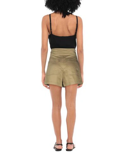 8pm Woman Shorts & Bermuda Shorts Military Green Size L Viscose, Linen In Green