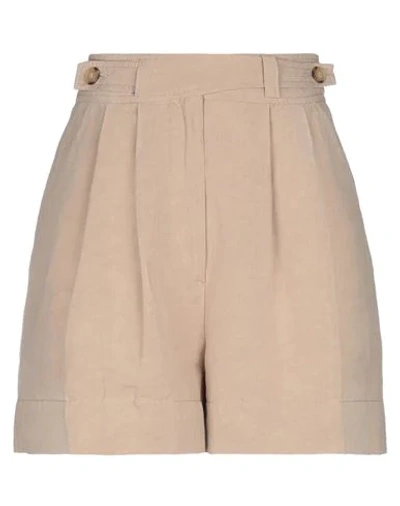 Shop Jucca Woman Shorts & Bermuda Shorts Sand Size 10 Cotton, Linen In Beige