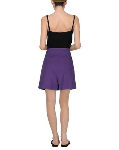 Jucca Woman Shorts & Bermuda Shorts Purple Size 6 Cotton, Linen In Purple