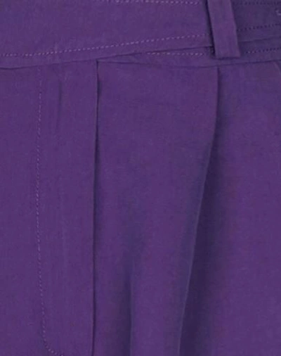 Jucca Woman Shorts & Bermuda Shorts Purple Size 6 Cotton, Linen In Purple