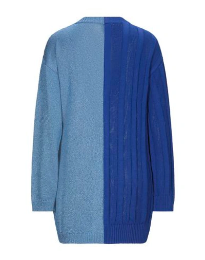 Shop M Missoni Woman Cardigan Blue Size M Cotton, Viscose, Metallic Fiber