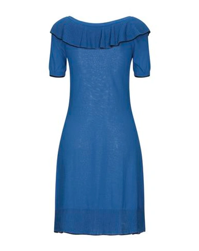 Shop Boutique Moschino Woman Mini Dress Bright Blue Size 6 Cotton