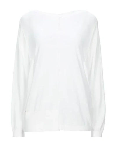 Shop Manila Grace Woman Sweater White Size S Lyocell