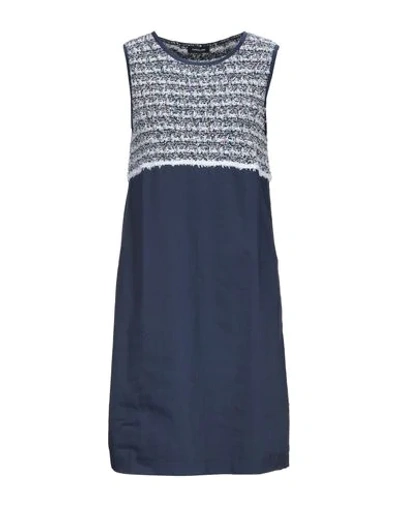 Shop Anneclaire Short Dresses In Dark Blue