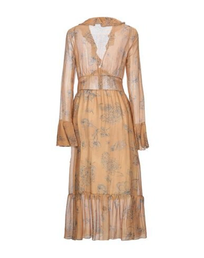 Shop Giacobino Woman Midi Dress Sand Size 4 Cotton, Silk In Beige