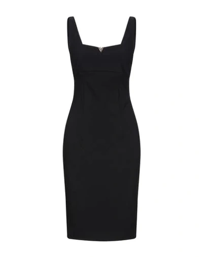 Shop Cavalli Class Woman Midi Dress Black Size 4 Viscose, Polyamide, Elastane