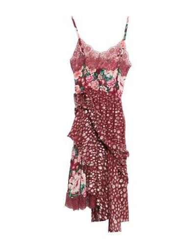 Shop Faith Connexion Woman Mini Dress Burgundy Size S Viscose, Metallic Polyester, Silk, Polyamide In Red