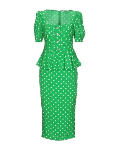 Shop Alessandra Rich Midi Dresses In Green