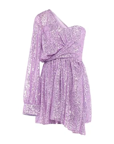 Shop Amen Woman Mini Dress Light Purple Size 8 Polyester, Cotton