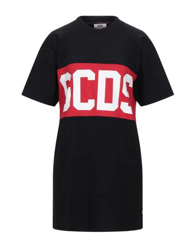 Shop Gcds Woman Mini Dress Black Size Xl Cotton