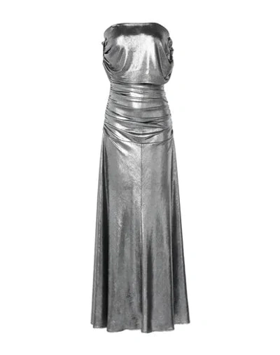 Shop Maria Lucia Hohan Long Dresses In Silver
