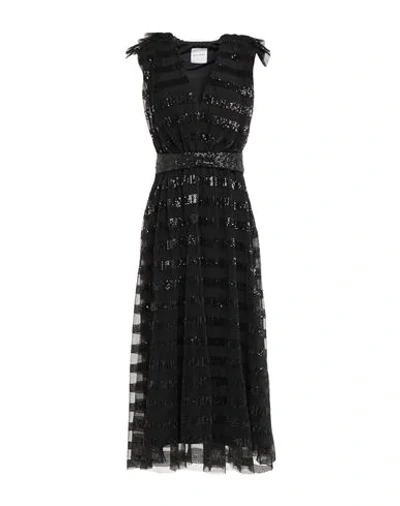 Shop Halpern Woman Midi Dress Black Size 4 Polyester, Elastane
