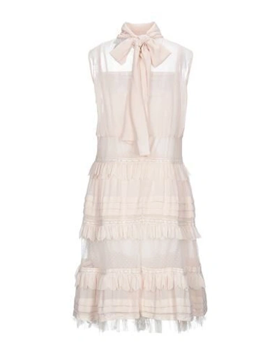 Shop Cavalli Class Woman Mini Dress Beige Size 10 Polyamide, Polyester