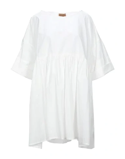 Shop Alessia Santi Woman Short Dress White Size 8 Cotton