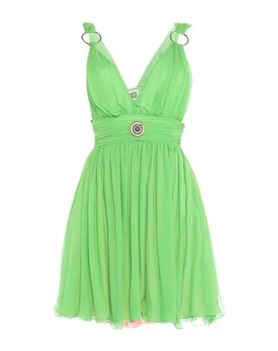 Shop Fausto Puglisi Woman Mini Dress Acid Green Size 10 Silk