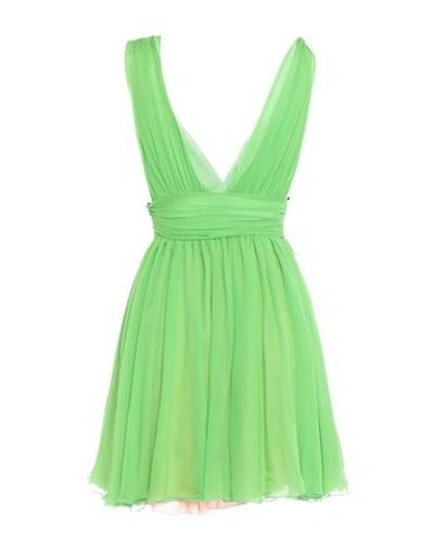 Shop Fausto Puglisi Woman Mini Dress Acid Green Size 10 Silk