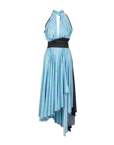 Shop Natasha Zinko Woman Midi Dress Sky Blue Size 4 Polyester, Elastane
