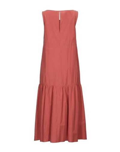 Shop Antonelli 3/4 Length Dresses In Rust