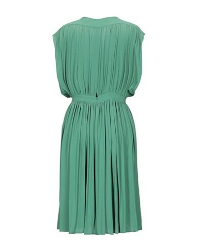 Shop Mauro Grifoni Grifoni Woman Midi Dress Green Size 8 Acetate, Silk