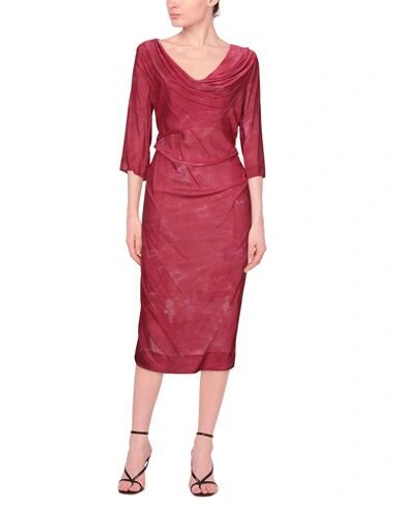 Shop Vivienne Westwood Anglomania 3/4 Length Dresses In Brick Red