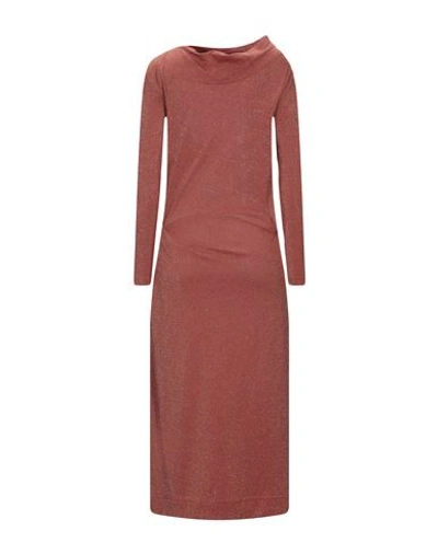 Shop Vivienne Westwood Anglomania Midi Dresses In Rust