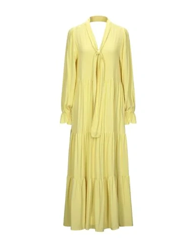 Shop 8pm Woman Maxi Dress Light Yellow Size S Acetate, Silk