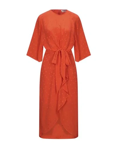 Shop Essentiel Antwerp Midi Dresses In Orange