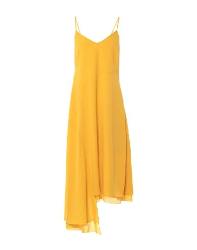 Shop Patrizia Pepe Woman Midi Dress Yellow Size 4 Polyester