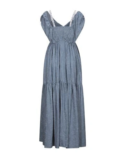 Shop Frankie Morello Woman Maxi Dress Blue Size 8 Cotton