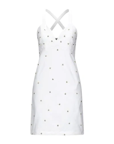 Shop Frankie Morello Woman Mini Dress White Size 4 Cotton, Elastane