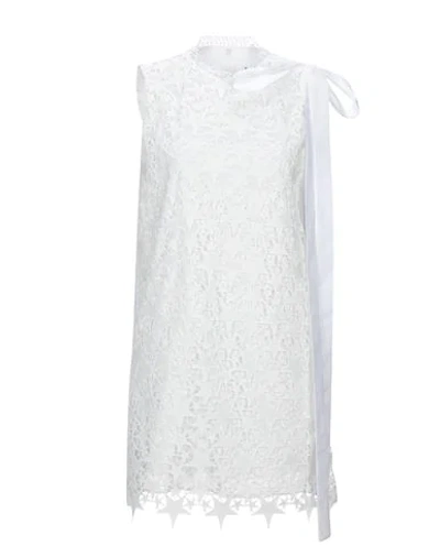 Shop Frankie Morello Woman Mini Dress White Size 6 Cotton, Polyester