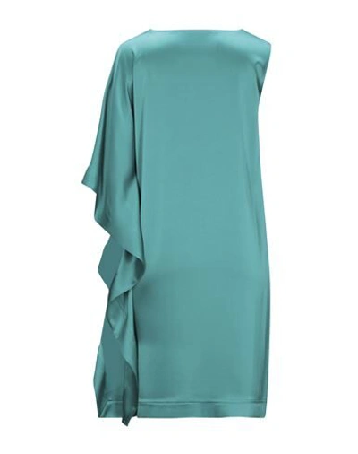 Shop Gianluca Capannolo Woman Mini Dress Emerald Green Size 8 Acetate, Polyester