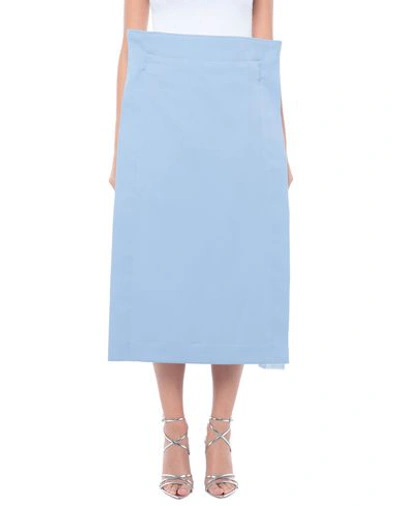 Shop Pushbutton Midi Skirts In Sky Blue