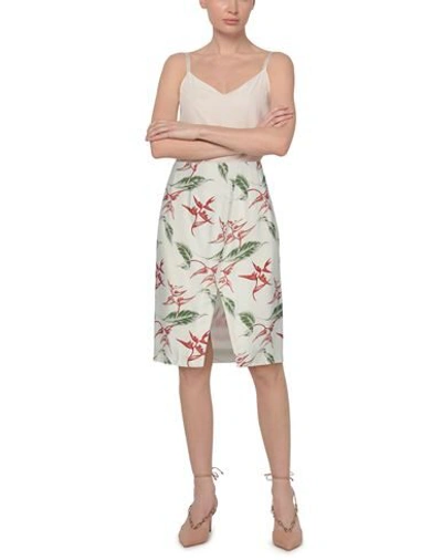 Shop Dondup Woman Midi Skirt Ivory Size 8 Viscose In White