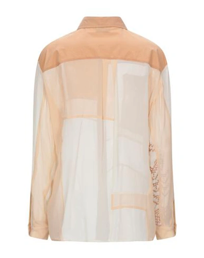 Shop Alysi Woman Shirt Camel Size 6 Silk, Cotton In Beige