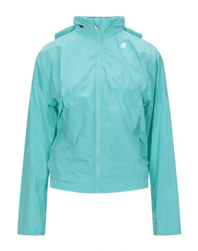 Shop K-way Jackets In Turquoise